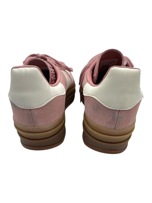 Adidas Shoe Size 6.5 Pink & White Leather Upper Suede Low Platform Sneakers Pink & White / 6.5