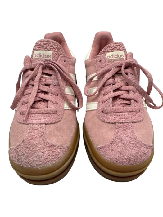 Adidas Shoe Size 6.5 Pink & White Leather Upper Suede Low Platform Sneakers Pink & White / 6.5