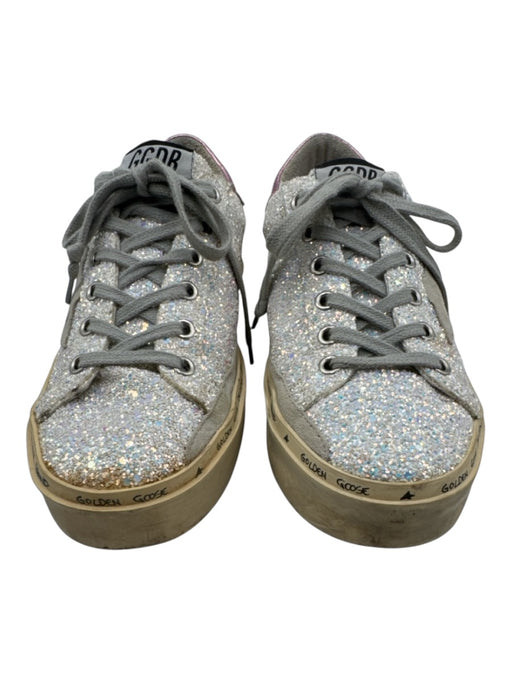 Golden Goose Shoe Size 36 White & Pink Leather Upper Glitter Low Top Sneakers White & Pink / 36
