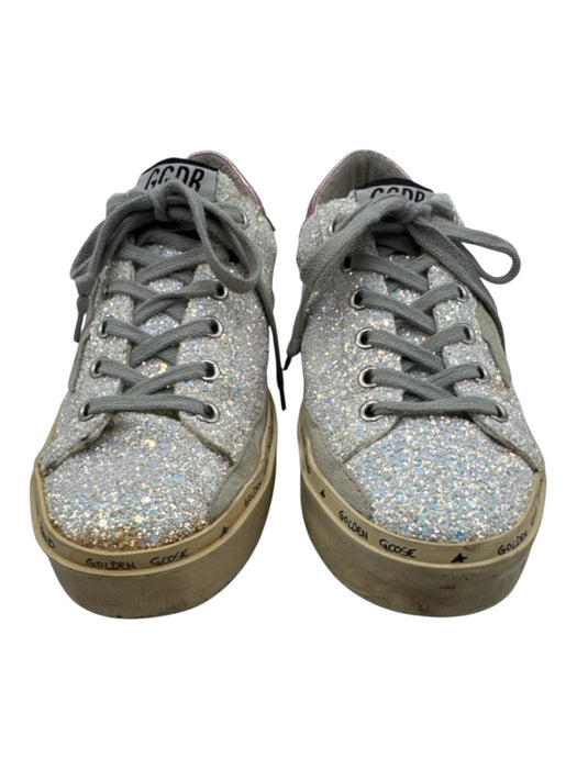 Golden Goose Shoe Size 36 White & Pink Leather Upper Glitter Low Top Sneakers White & Pink / 36