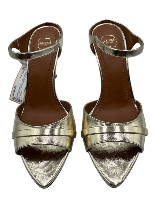 Malone Souliers Shoe Size 36 Gold Tone Leather Upper Metallic Open Toe Mules Gold Tone / 36