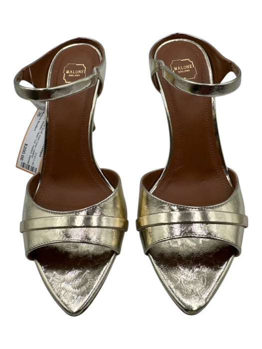 Malone Souliers Shoe Size 36 Gold Tone Leather Upper Metallic Open Toe Mules Gold Tone / 36