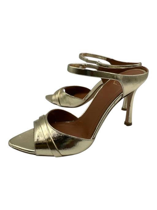 Malone Souliers Shoe Size 36 Gold Tone Leather Upper Metallic Open Toe Mules Gold Tone / 36