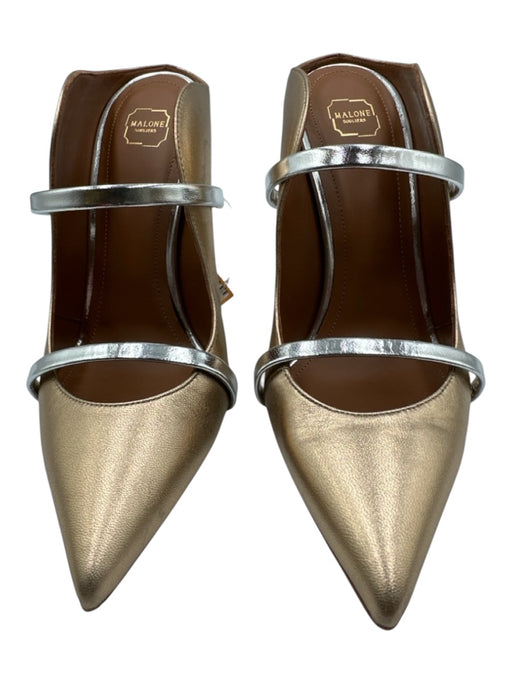 Malone Souliers Shoe Size 36.5 Copper & Silver Leather Upper Metallic Pump Mules Copper & Silver / 36.5