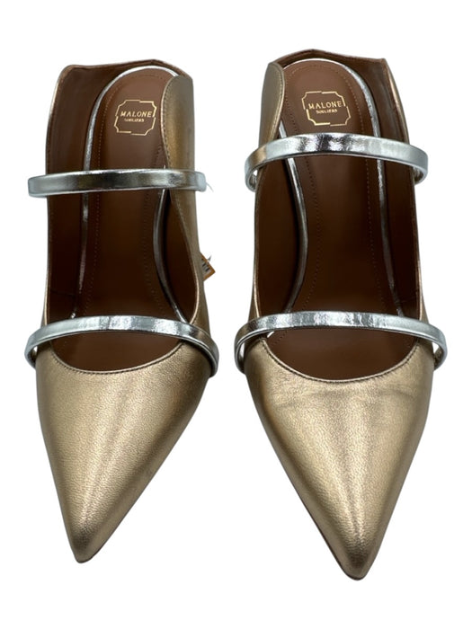 Malone Souliers Shoe Size 36.5 Copper & Silver Leather Upper Metallic Pump Mules Copper & Silver / 36.5