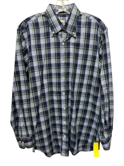 Peter Millar Size M Navy & Green Cotton Plaid Button Up Men's Long Sleeve  Shirt — Labels Resale Boutique