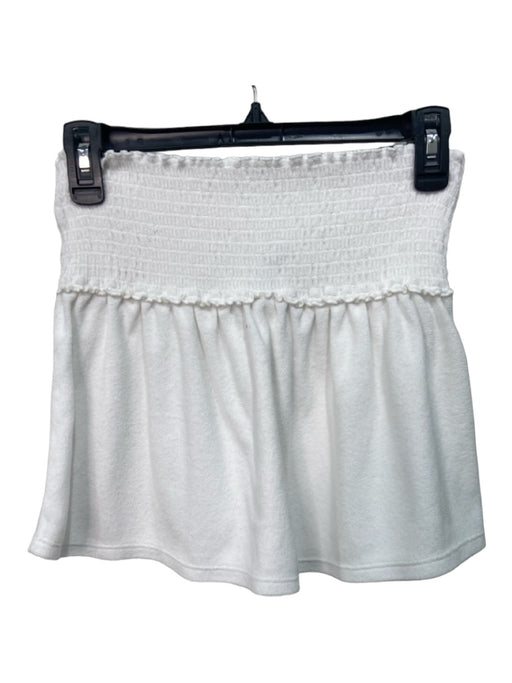 Ralph Lauren Size S White Polyester Blend Terry Cloth Mini Smocked Skirt White / S