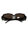 Fendi Brown & Black Acetate Rectangle Tortoise Shell Rhinestone Logo Sunglasses Brown & Black