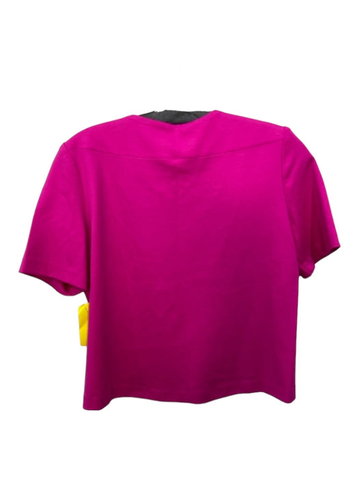 Amanda Uprichard Size Small Hot pink Rayon Blend Short Sleeve Grommets Top Hot pink / Small