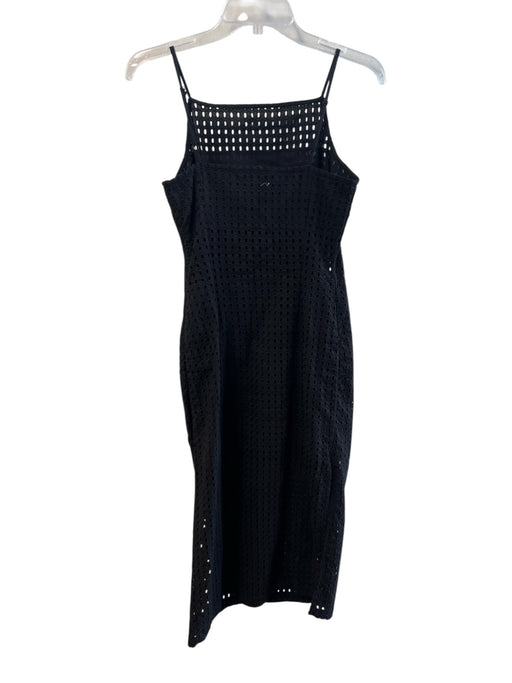 Walter Baker Size 6 Black Cotton Eyelet High Square Neck Spaghetti Strap Dress Black / 6