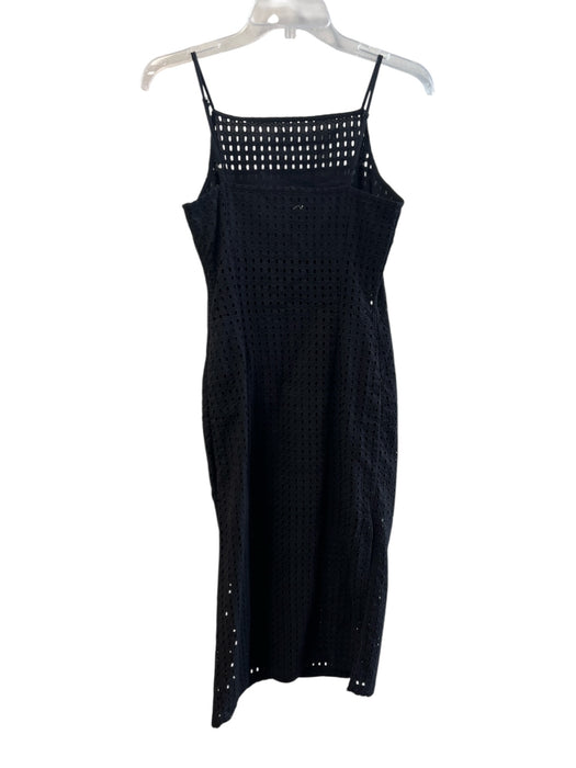 Walter Baker Size 6 Black Cotton Eyelet High Square Neck Spaghetti Strap Dress Black / 6