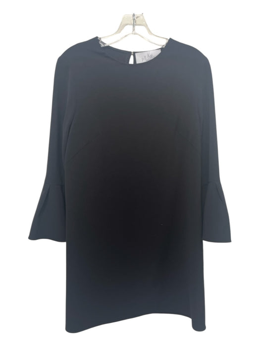Pearl by Lela Rose Size 4 Black Polyester Blend Long Bell Sleeve Solid Dress Black / 4