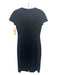 Michael Kors Size 4 Black 100% Wool Short Sleeve Solid Pleat Detail Midi Dress Black / 4