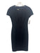 Michael Kors Size 4 Black 100% Wool Short Sleeve Solid Pleat Detail Midi Dress Black / 4