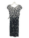 Tory Burch Size XS Black & White Rayon Cap Sleeve Abstract Back Zip Dress Black & White / XS