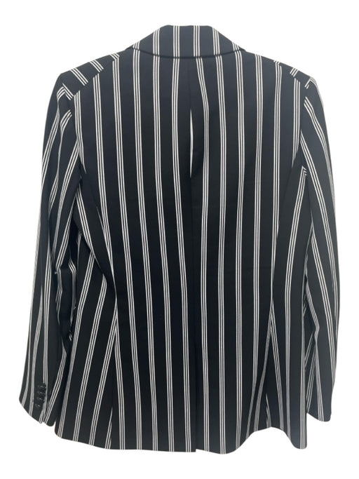 Veronica Beard Size 4 Black & White Polyester Blend 1 Button Striped Jacket Black & White / 4
