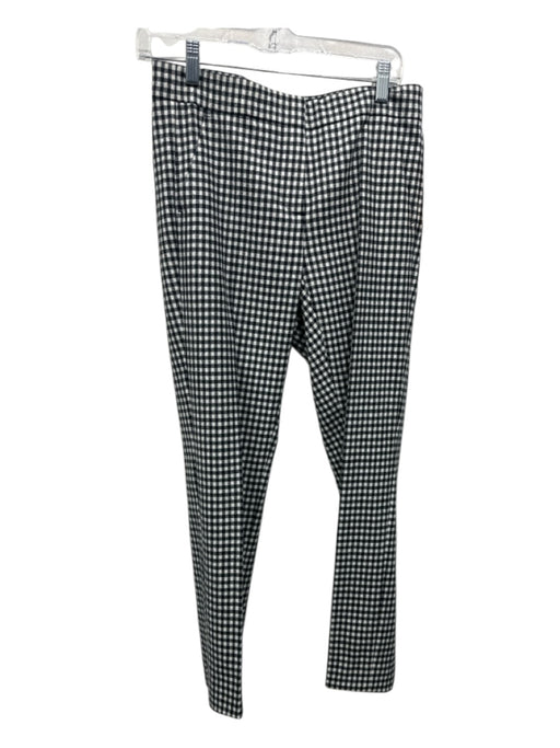 MaxMara Size 6 Black & White Wool Low Rise Gingham Zip & Hook Slim Ankle Pants Black & White / 6