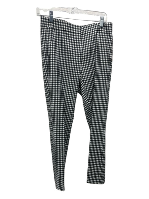 MaxMara Size 6 Black & White Wool Low Rise Gingham Zip & Hook Slim Ankle Pants Black & White / 6