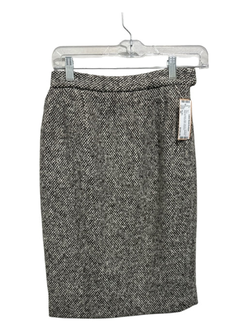 Miu Miu Size 42 Brown & White Wool Side Zip Speckled Back Slit Skirt Brown & White / 42