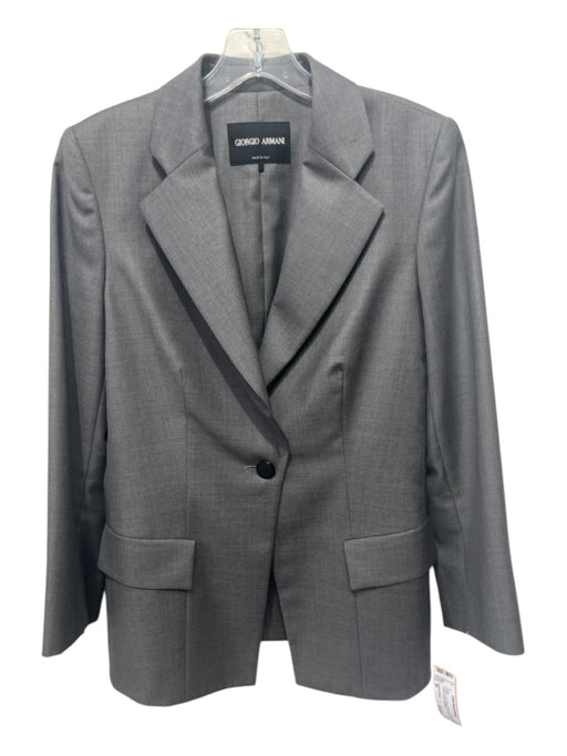 Giorgio Armani Size 38 Gray Wool & Cashmere Solid 1 Button Blazer Jacket Gray / 38