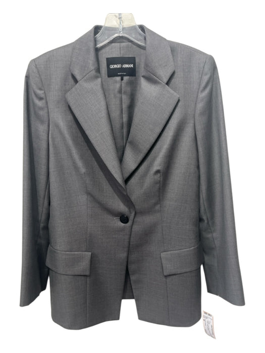 Giorgio Armani Size 38 Gray Wool & Cashmere Solid 1 Button Blazer Jacket Gray / 38