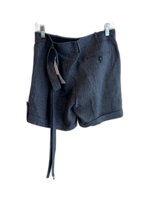 Lafayette 148 Size 2 Dark Blue No Fabric Tag Pockets Zip Fly Belt Cuffed Shorts Dark Blue / 2