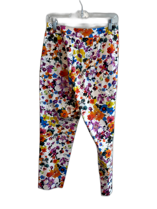 Max Mara Size 42 Multi Cotton Blend Floral Side Zip Flat Front Pants Multi / 42
