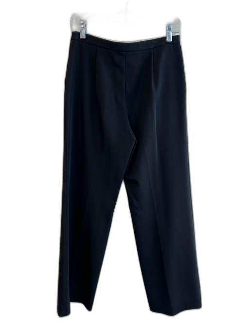 Giorgio Armani Size 38 Black Acetate Side Zip Flat Front Wide Leg Pants Black / 38