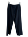 Giorgio Armani Size 38 Black Acetate Side Zip Flat Front Wide Leg Pants Black / 38