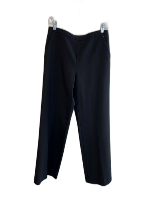 Giorgio Armani Size 38 Black Acetate Side Zip Flat Front Wide Leg Pants Black / 38