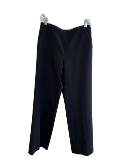 Giorgio Armani Size 38 Black Acetate Side Zip Flat Front Wide Leg Pants Black / 38