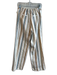 Lafayette 148 Size Small Cream & Multi Linen Striped Elastic Back Wide Leg Pants Cream & Multi / Small