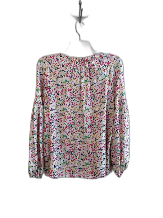 Tanya Taylor Size 2 Purple, Green & Multi Viscose Long Sleeve Abstract Print Top Purple, Green & Multi / 2