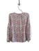 Tanya Taylor Size 2 Purple, Green & Multi Viscose Long Sleeve Abstract Print Top Purple, Green & Multi / 2