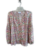Tanya Taylor Size 2 Purple, Green & Multi Viscose Long Sleeve Abstract Print Top Purple, Green & Multi / 2