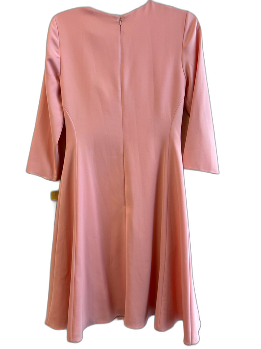 Mikael Aghal Size 4 Pink No Fabric Tag Round Neck Back Zip Lace Trim Dress Pink / 4