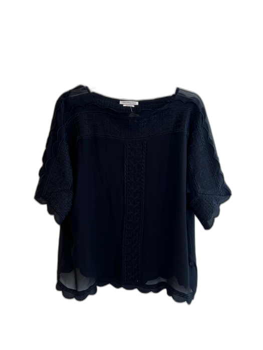 Isabel Marant Etoile Size 34 Black Viscose Half Sleeve Lace design Top Black / 34