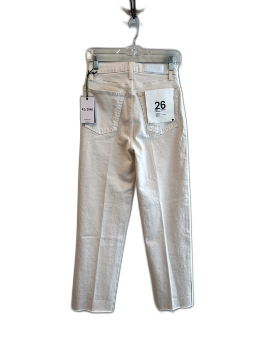 RE/DONE Size 26 Off White Cotton Blend Button Fly High Waist 5 Pocket Jeans Off White / 26