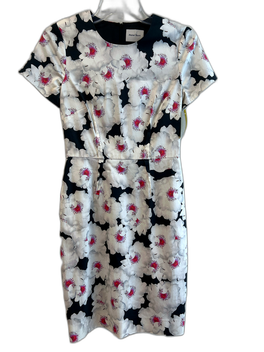 Peter Som Size Est Small White, Black & Pink No Fabric Tag Lined Back Zip Dress White, Black & Pink / Est Small