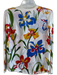 Tory Burch Size XS White, Blue & Multi Cotton Blend Floral Crew Neck Top White, Blue & Multi / XS