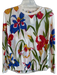 Tory Burch Size XS White, Blue & Multi Cotton Blend Floral Crew Neck Top White, Blue & Multi / XS