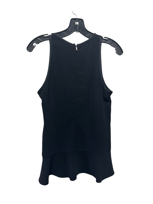 Trina Turk Size S Black Polyester Peplum Back Zip Sleeveless Seam Detail Top Black / S