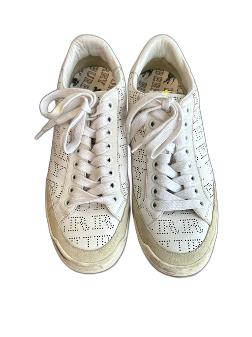 Burberry Shoe Size 36 Whiet, Green & Coral Elastane Perforated Low Top Shoes Whiet, Green & Coral / 36