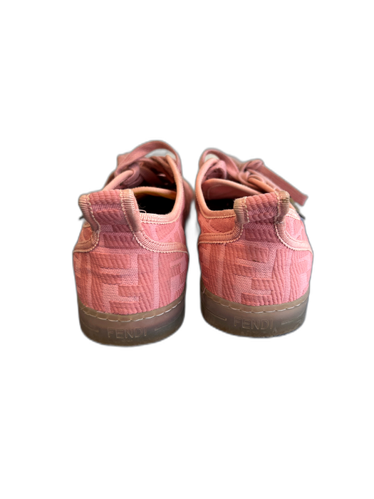 Fendi Shoe Size 37.5 Pink fabric upper Low Top lace up Logo Sneaker Shoes Pink / 37.5