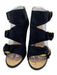 Giuseppe Zanotti Design Shoe Size 38.5 Black Leather Suede Triple Buckle Sandals Black / 38.5