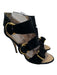 Giuseppe Zanotti Design Shoe Size 38.5 Black Leather Suede Triple Buckle Sandals Black / 38.5