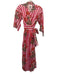 Maison Marigold Size S White, Pink & Red Cotton Striped Floral Wrap Dress White, Pink & Red / S