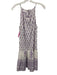 ISLAPAYAL Size S White & Purple Cotton Floral Blocked Print Sleeveless Dress White & Purple / S