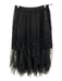 Rabens Saloner Size XS Black Polyester Elastic Waistband Mesh Overlay Midi Skirt Black / XS