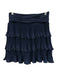 Ramy Brook Size S Navy Blue Polyester Elastic Back Accordion Pleat Mini Skirt Navy Blue / S